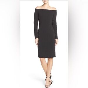 Eliza J Off the Shoulder Scuba Sheath Dress Size 8